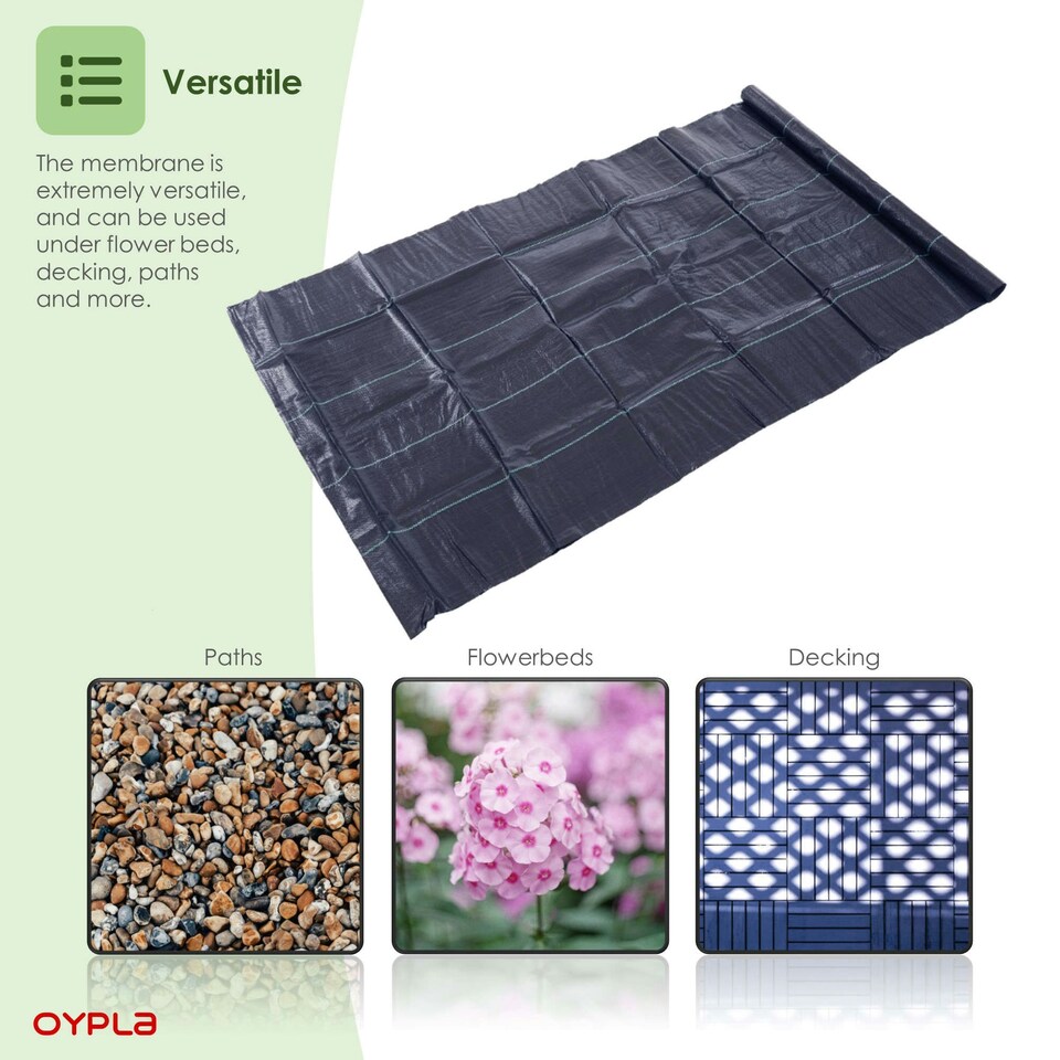image 1 of Oypla 2m x 10m Heavy Duty Weed Control Ground Cover Membrane Sheet