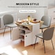 image 4 of HOMCOM Folding Dining Table, Rolling Drop Leaf Table with Hidden Shelf | White | White and Natural Wood | 70W x 83D x 75H cm