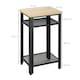 image 3 of HOMCOM Modern Side Table with 2-Tier Shelves End Table for Bedroom Yellow