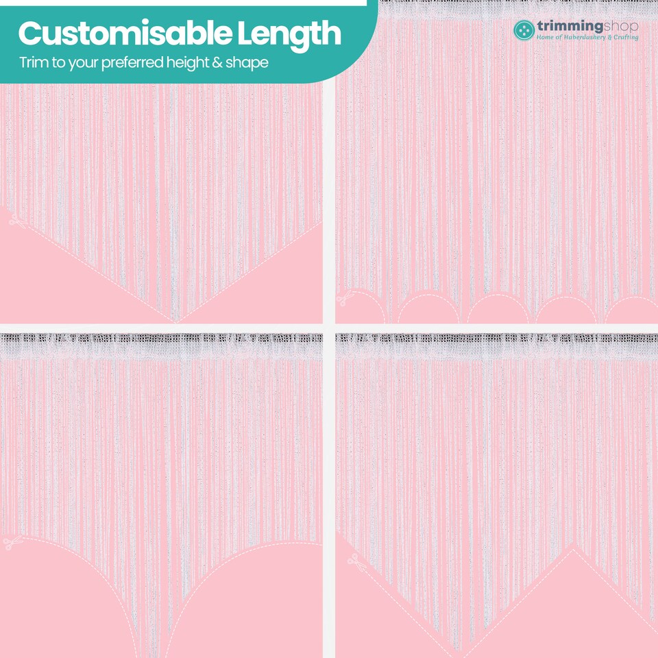 image 1 of Polyester Glitter Beaded String Curtain Panel - 200x100cm