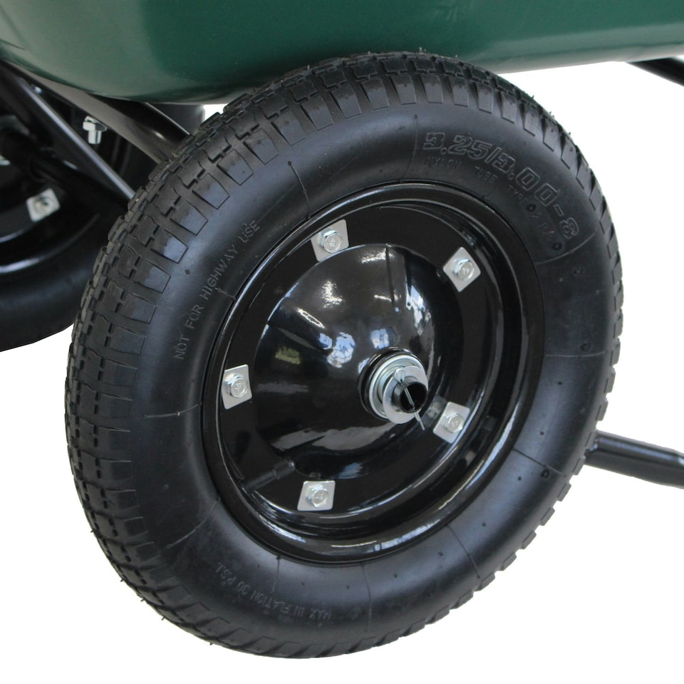image 1 of Oypla Heavy Duty Plastic Two Wheeled 70L Yard Garden Wheelbarrow Pneumatic Tyre
