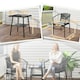 image 3 of Outsunny 3 PCS Rattan Bistro Set with Cushions Coffee Table and Chairs