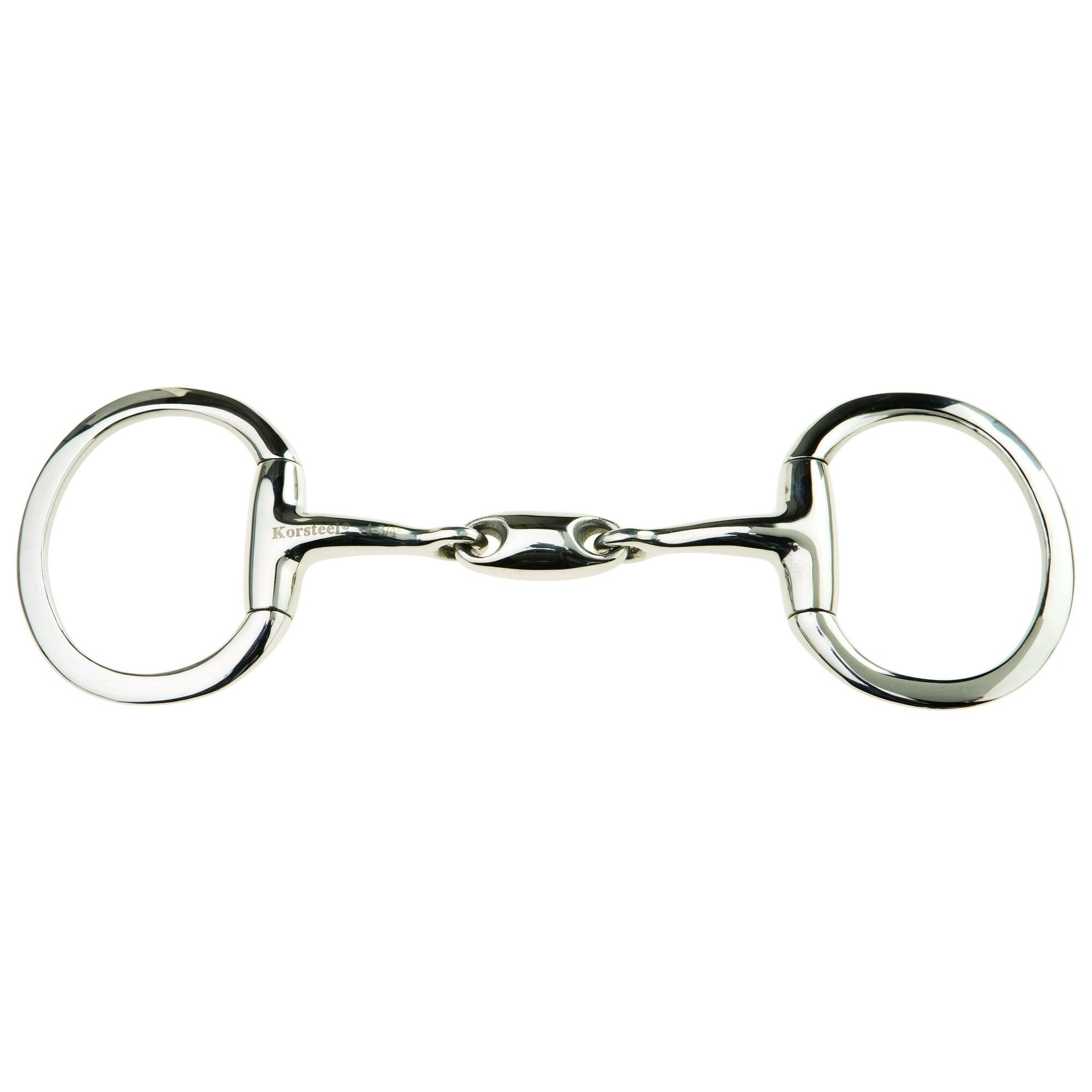 Korsteel Stainless Steel Oval Link Eggbutt Snaffle Bit - Silver - 5in