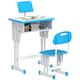 image 1 of HOMCOM Kids Desk and Chair Set Adjustable Height Study Table Set w/ Drawer | Blue
