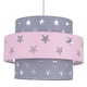 image 3 of Pair of Pink and Grey Star Two Tier Light Shades | Grey | Pink | Large | 2