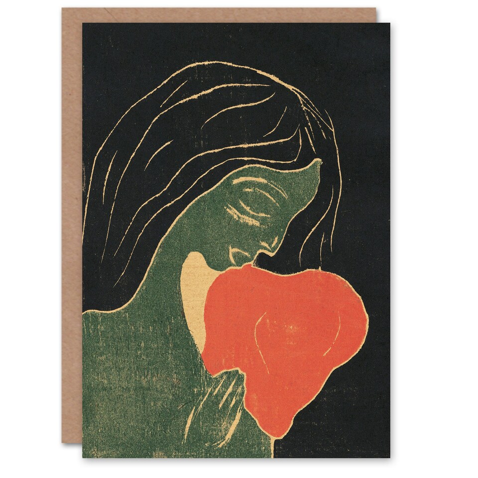 image 1 of Edvard Munch Art Card The Heart Hjertet Painting
