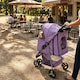image 10 of Pet Stroller Dog Cat Puppy Pram Pushchair Travel Cart Jogging Buggy Carrier (Purple Dot with Cover)