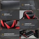 image 6 of Vinsetto Gaming Chair Ergonomic Reclining Manual Footrest Wheels Stylish Red