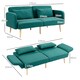 image 3 of HOMCOM Click Clack Sofa Bed, 3 Seater Sofa, Convertible Bed Settee, Modern Fabric Loveseat Sofa Couch with 2 Cushions for Living Room, Guest Room, Green