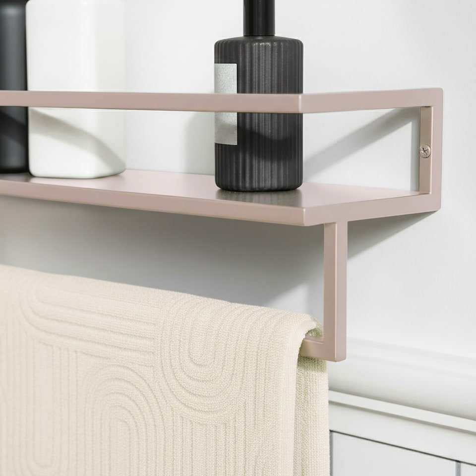 image 1 of OHS Towel Rail Bathroom Shelf Space Saving Storage Unit Wall Mounted