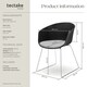 image 6 of Dining Chair Logart - plastic seat, padded, continuous arm and backrest | Black | black/chrome | 2