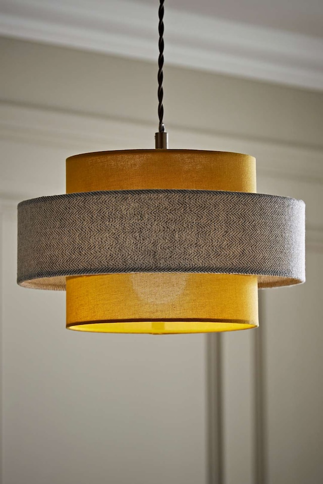 image 1 of ValueLights Weaver Pair 3 Tier Yellow Ceiling Pendant Shade | Yellow