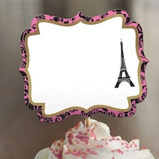 A Day in Paris Customisable Food Label Picks - Pack of 24