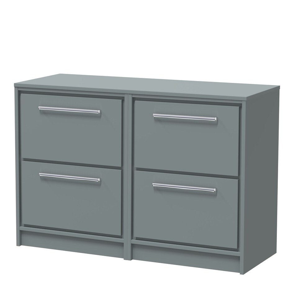 image 1 of Balterley Framed Design Floor Standing 4 Drawer Vanity with Worktop | Grey | Monument Grey | 818 x 605 x 460mm