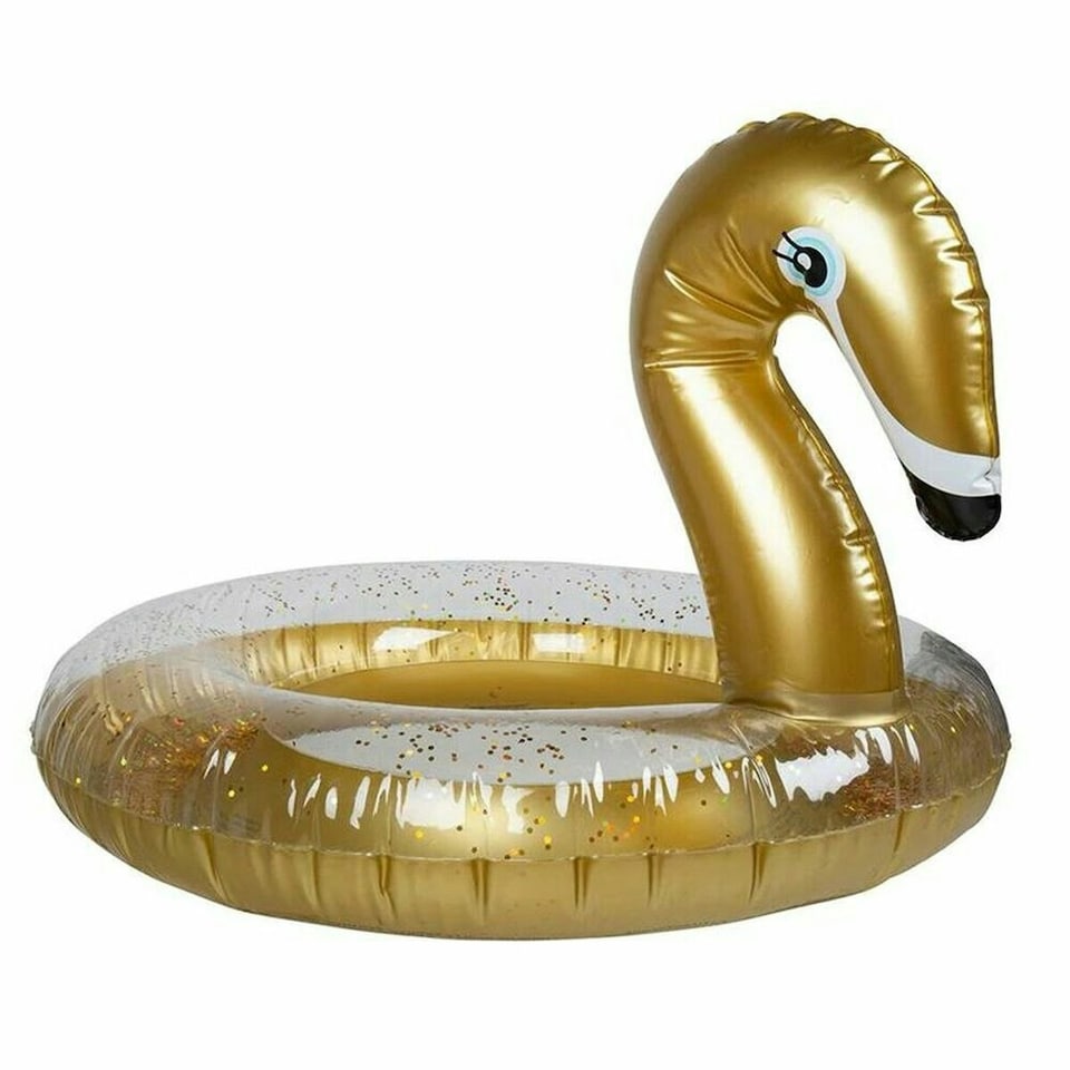image 1 of Inflatable Pool Float Swim Essentials Swan Glitter