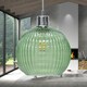 image 4 of Betchley - Green Ribbed Glass Globe Easy Fit Pendant Shade | Green | Medium | 1