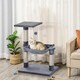 image 7 of PawHut Cat Tree Scratch Post with Bed Hammock Sisal for Indoor Cats Grey