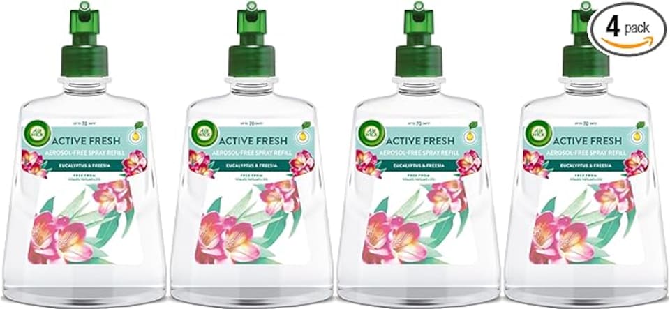 Air Wick Automatic Air Freshener Spray, Eucalyptus & Freesia, Pack 4, 228ml, Air freshener For Home