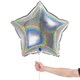 image 2 of Glitter Holographic Silver Star Shape Foil Helium Balloon 46cm / 18 in