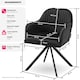 image 6 of Lounge Armchair Living Room Accent Chair 360 Swivel Slim Steel Legs Velvet Fabric | Black | black/black | 4