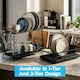 image 6 of Harbour Housewares Metal Kitchen Dish Drainer Rack Cutlery Holder Bowl Plate Drying Rack with Drip Tray