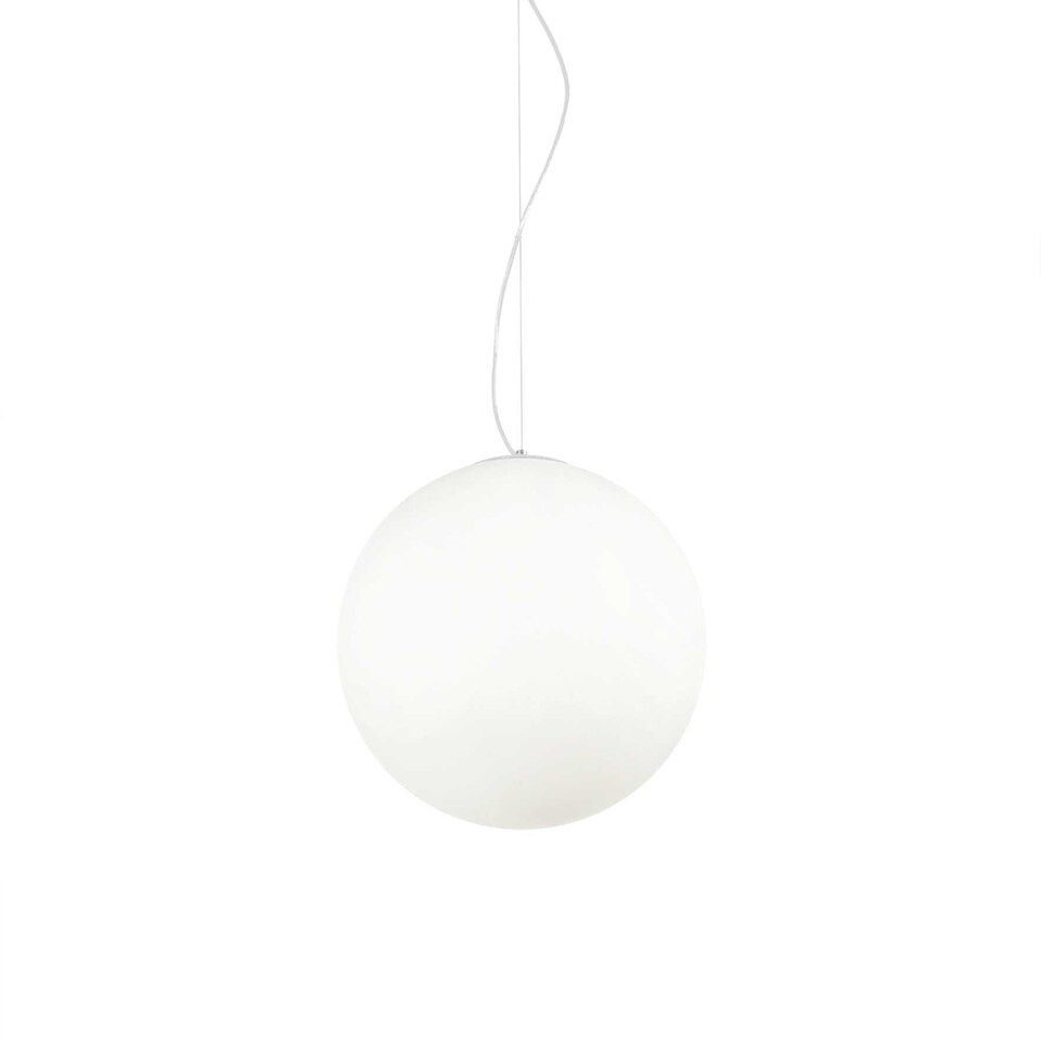 Mapa Bianco 1 Light Large Globe Ceiling Pendant White, E27