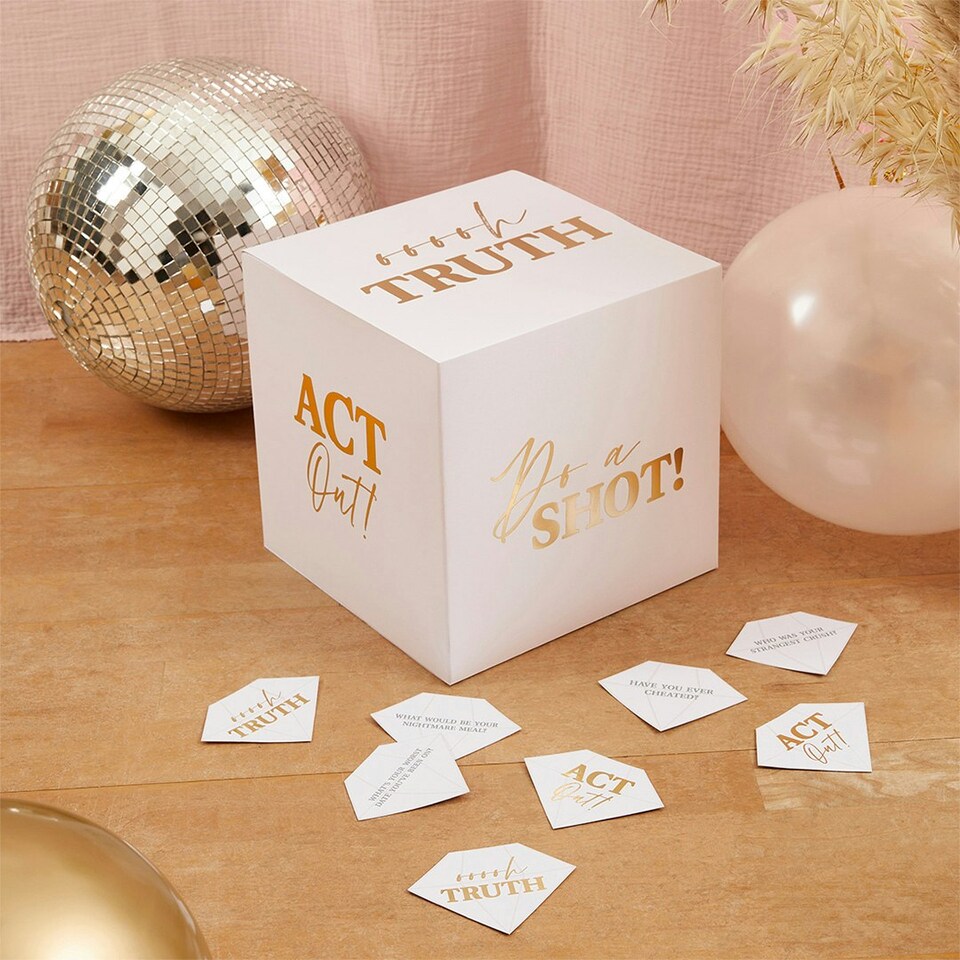 image 1 of Giant White & Gold Dice Hen Party Game