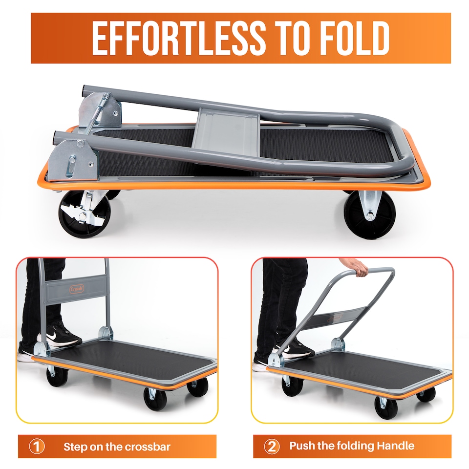 image 1 of NEW 150kg Folding Platform Hand Sack Truck Trolley Transport Heavy Duty