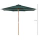 image 5 of Outsunny Wooden Garden Parasol with Rope Pulley Mechanism Dark Green