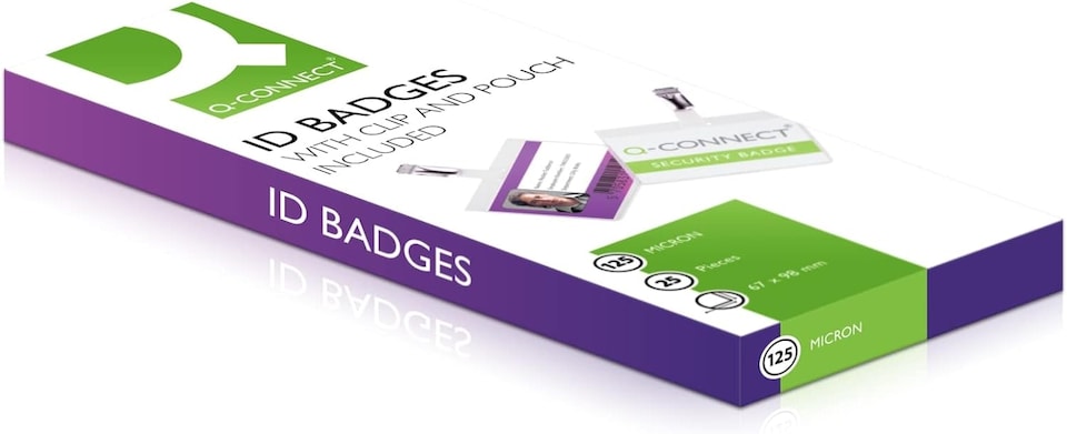 image 1 of Pack of 25 Hot Laminating ID Badges With Clip