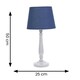 image 2 of ValueLights Victoria Grey Wood Traditional Stem Table Lamp with Navy Blue Tapered Drum Shade and LED Bulb