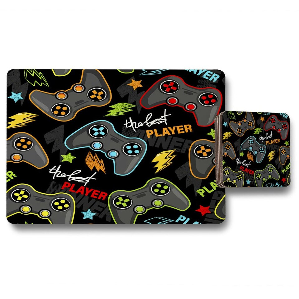 image 1 of joystick game (Placemat & Coaster Set)