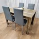 image 4 of Dining Table and 4 Chairs Rustic Effect Wood Table 4 Grey Leather Chairs Dining Room Brown