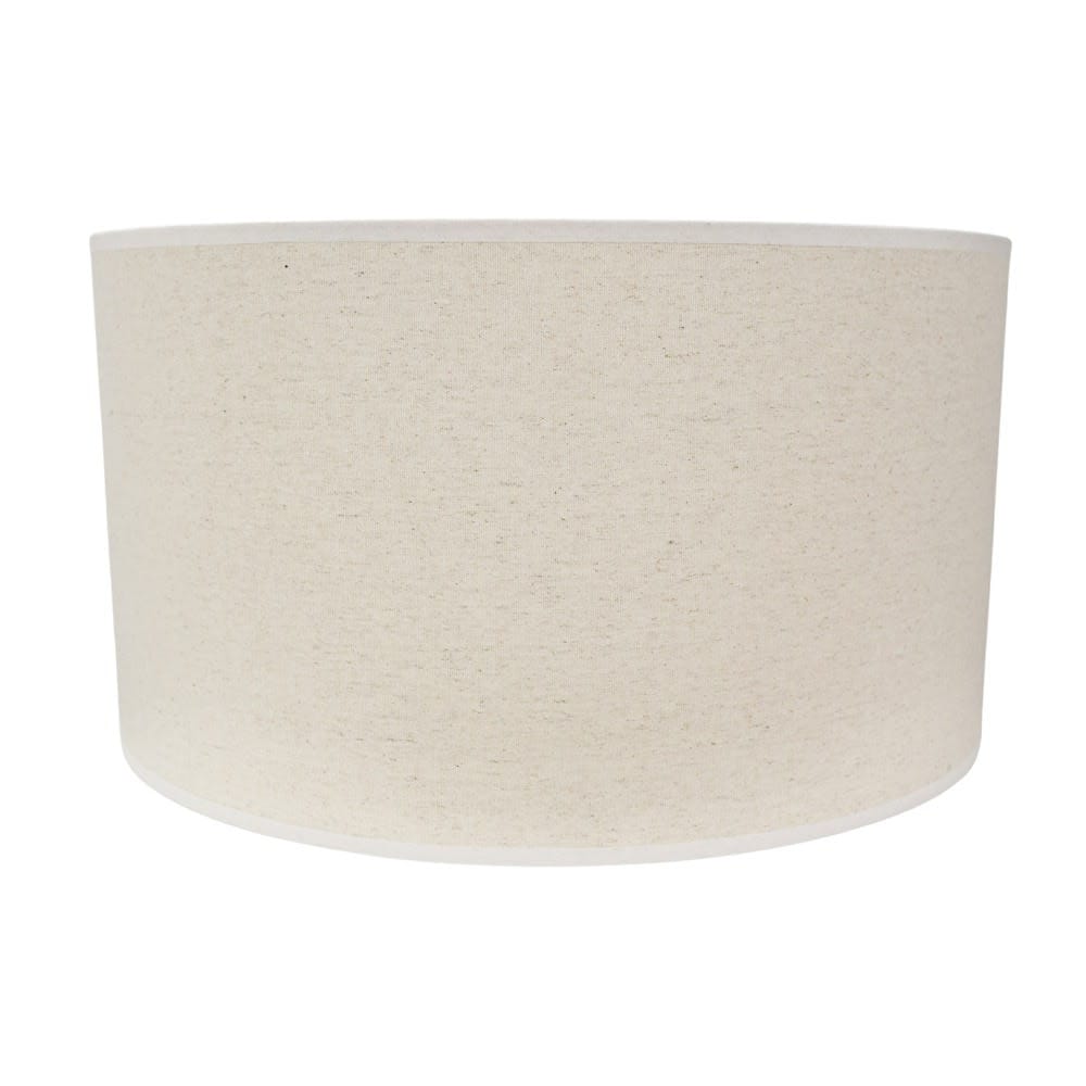 ValueLights Eva Natural Linen Fabric Ceiling Floor Table Large Drum Lamp Shade with LED Bulb in White