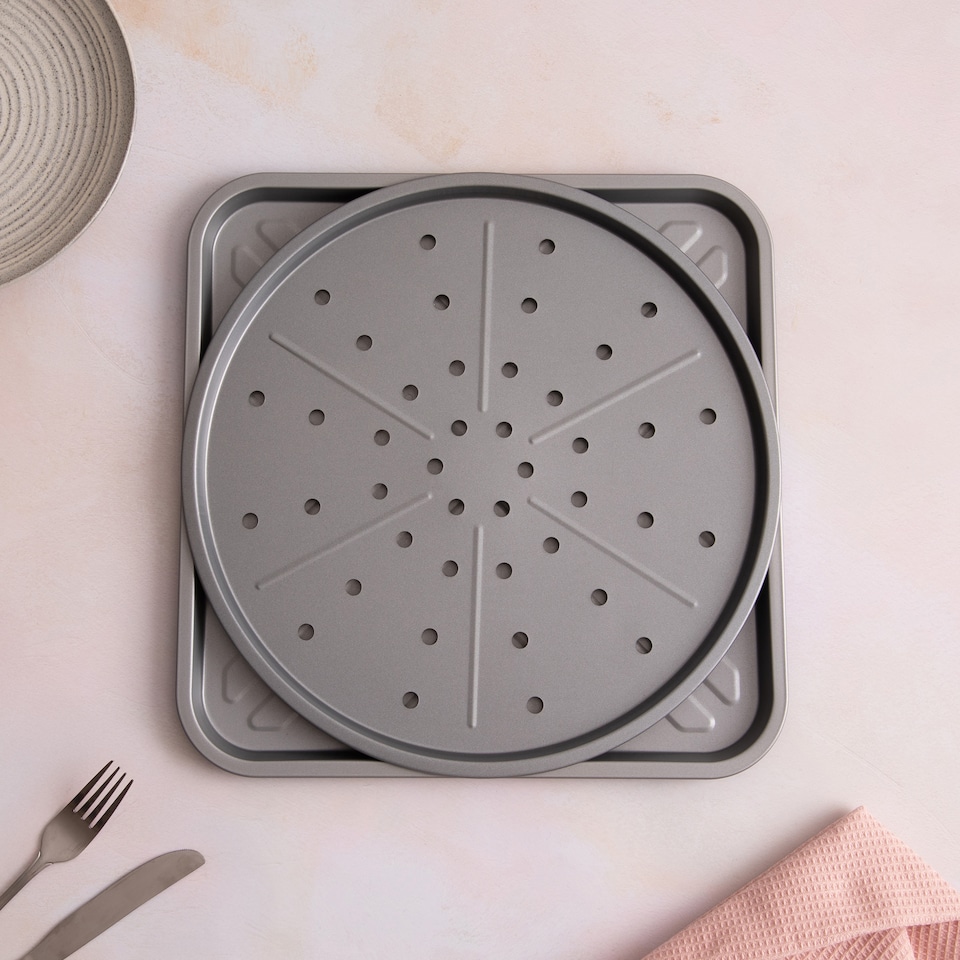 image 1 of BetterWare Essentials 33cm Pizza & Crisper Tray Set