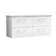 image 1 of Level 1200mm Wall Hung 4 Drawer Unit & Laminate Worktop - Gloss White