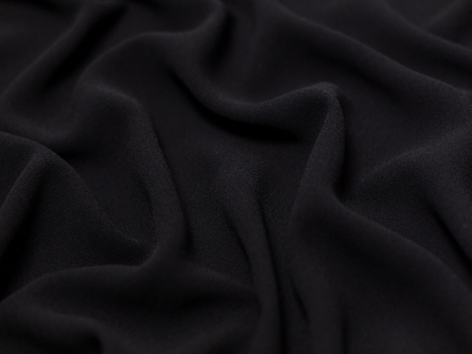 Minerva Core Range Black Heavy Triple Crepe Fabric for Dressmaking, 145cm / 57" Wide - per metre
