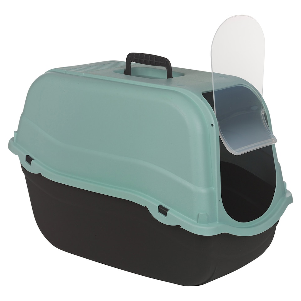 image 1 of Extra Large Enclosed Cat Litter Tray Filter Box Hooded Large Scoop Toilet Potty | Blue | 1