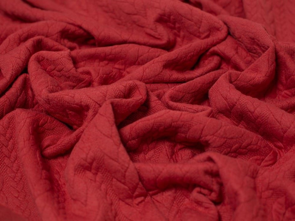 Minerva Core Range Orange Cable Textured Stretch Knit Fabric for Dressmaking, 150cm / 59" Wide - per metre