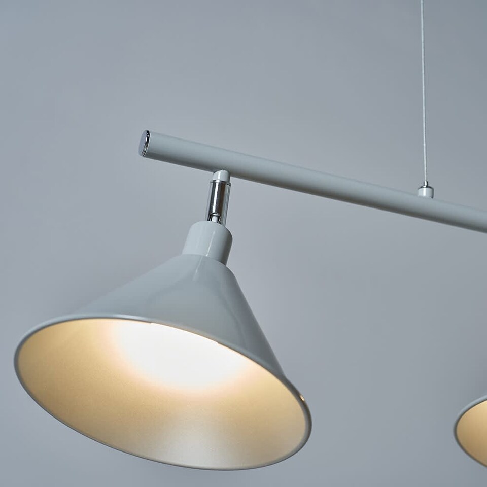 image 1 of ValueLights Brisner Matte Grey Pendant Light and Bulb