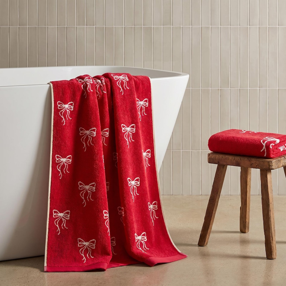 image 1 of OHS Bows 100% Premium Cotton Bath Towel Hotel Quality Soft Absorbent