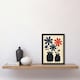 image 2 of Simple Red Daisy Flowers Pots Folk Art Mattise Black Framed Wall Art Print A4