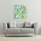 image 2 of Green Tropical Palm Leaves (Canvas Print) 90 x 90 x 4cm