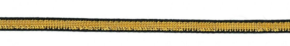 Berisfords 4 Black/Gold 3mm Dragonfly Metallic Ribbon for Dressmaking - per metre