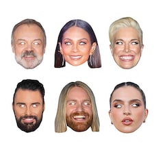 British TV Personalities Cardboard Face Masks - Pack of 6