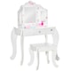 image 1 of HOMCOM Makeup Dressing Table Set with Tri-Folding Mirror and Drawer, White | White