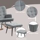 image 5 of HOMCOM Rocking Chair and Ottoman Set, Fabric Armchair with Footstool, Wingback Chair for Living Room and Bedroom, Grey