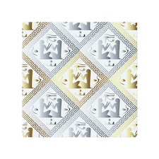 Egyptian Hieroglyphs In Gold & Silver Splash Back | White
