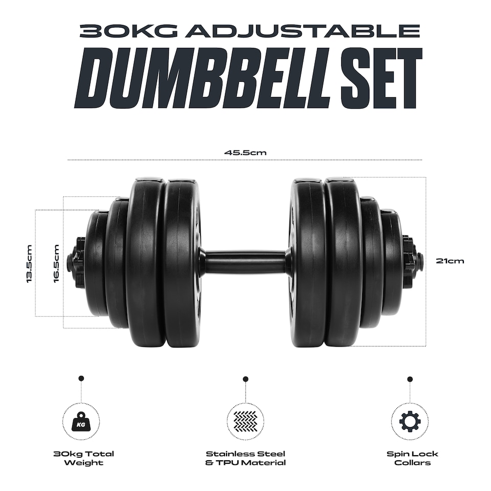 image 1 of Phoenix Fitness 30kg Dumbbell Set