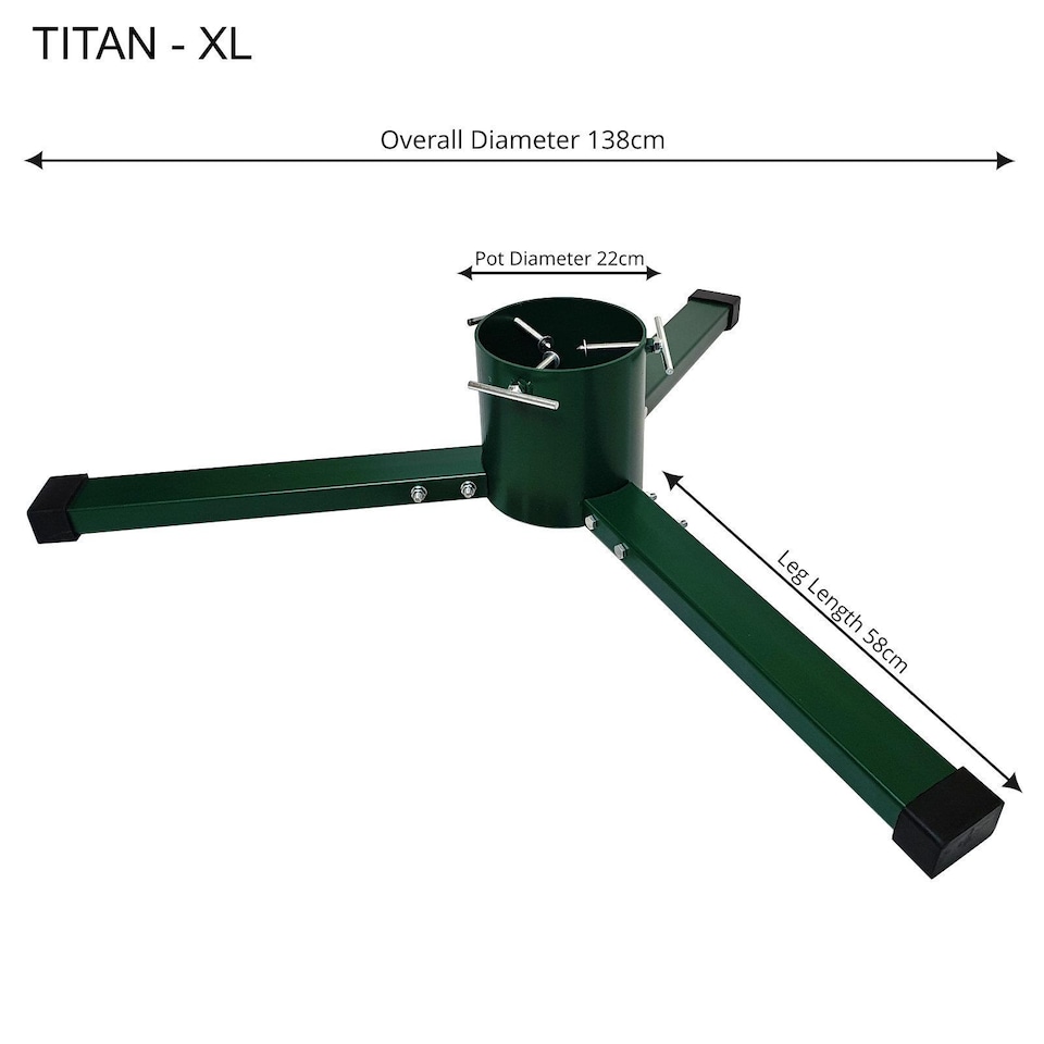 image 1 of Titan Heavy Duty Christmas Tree Stand Green Metal Extra Large for Real Trees up to 15ft Tall